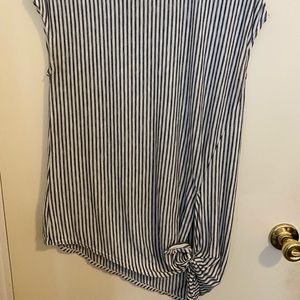 Side-tie striped blouse